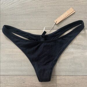 SKIMS Black Cotton Bikini Panty